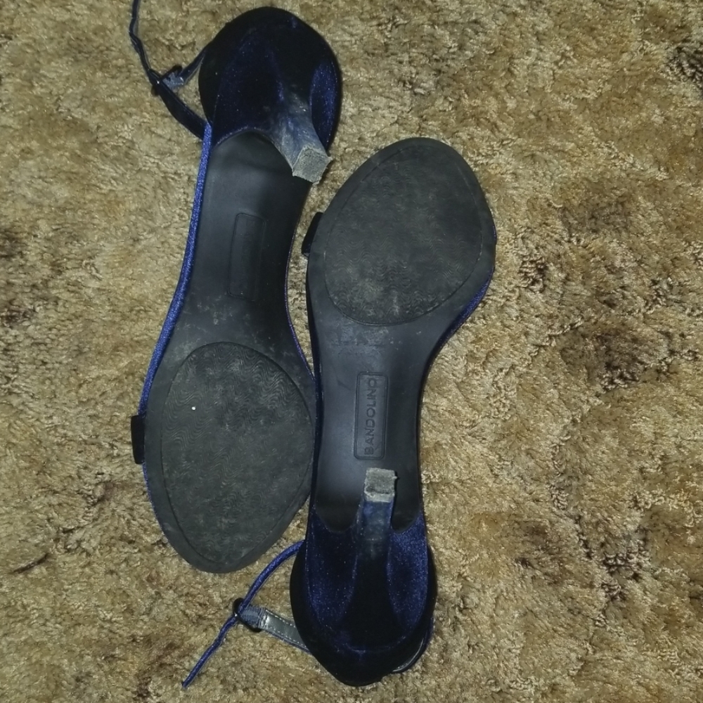 Bandolino Nadia Dress Sandal Blue Velvet Women's Size 11 - Picture 5 of 5